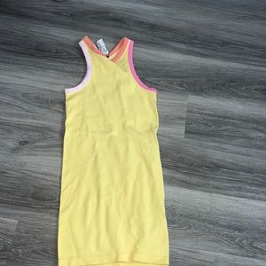 Yellow ribbed dress